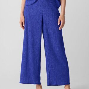 Eileen Fisher Woven Plisse Wide-Leg Pants